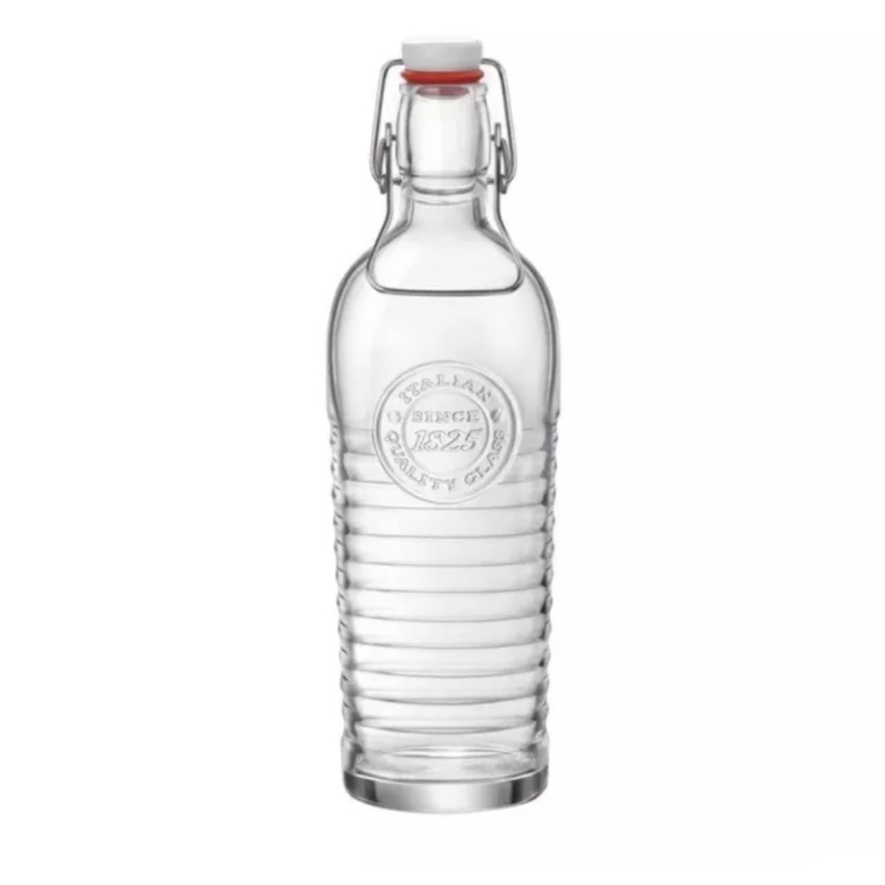 NEW Bormioli Rocco 37.25 oz Italian Glass Bottle With Lid